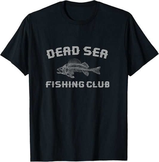 Dead Sea Fishing Club Israel earth Lowest Place Sea Salt T-Shirt - T-Shirt | Black