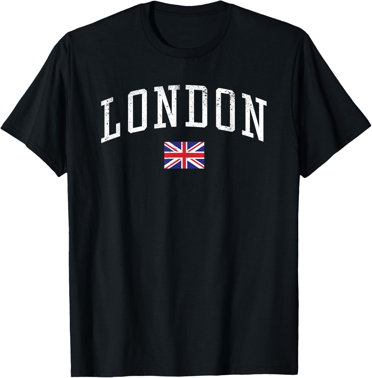 Vintage London England Country Flag Souvenir Vacation T-Shirt - T-Shirt | Black