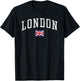 Vintage London England Country Flag Souvenir Vacation T-Shirt - T-Shirt | Black