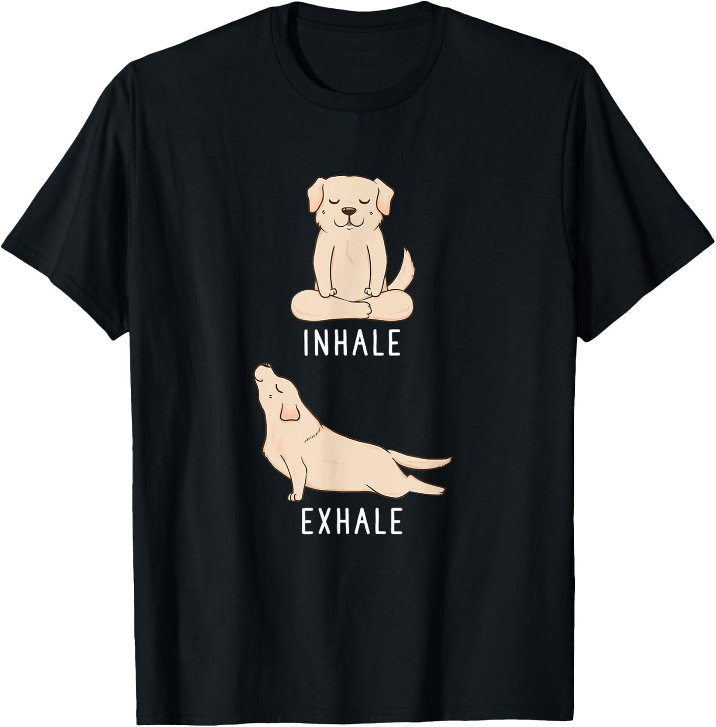 Inhale Exhale Labrador Retriever Funny Yellow Lab Dog Yoga Women Kids T-Shirt - T-Shirt | Black