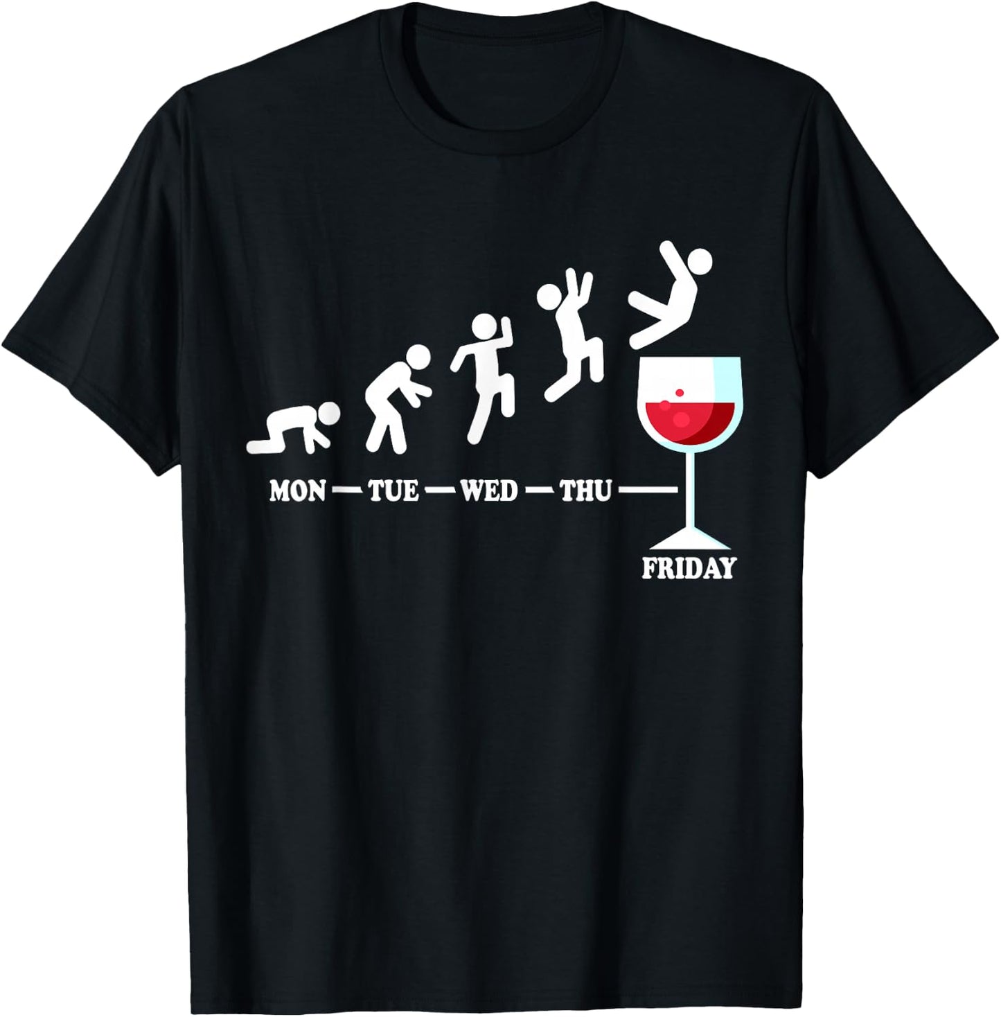 Wine Friday Weekend Week Red Wine Fridays Funny Wine Lover T-Shirt - T-Shirt | Black