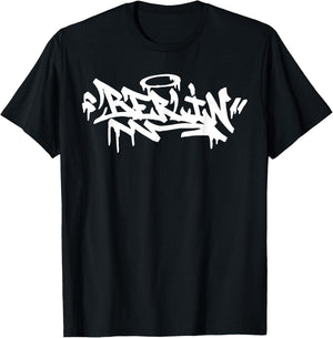 Berlin City Graffiti Street Art Hand Style Germany Hip Hop , black T-Shirt - T-Shirt | Black