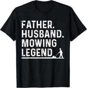 Cool Lawn Mowing Father Lawn Care Gardening Husband T-Shirt - T-Shirt | Black