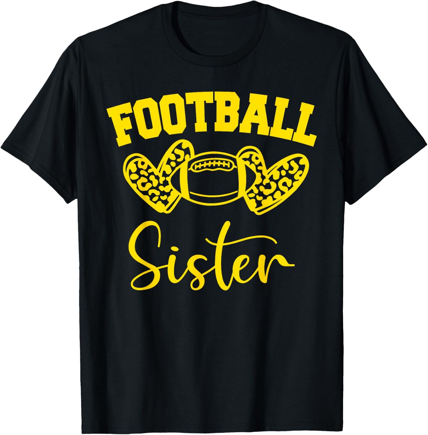 American Football Sister Football Family Matching T-Shirt - T-Shirt | Black