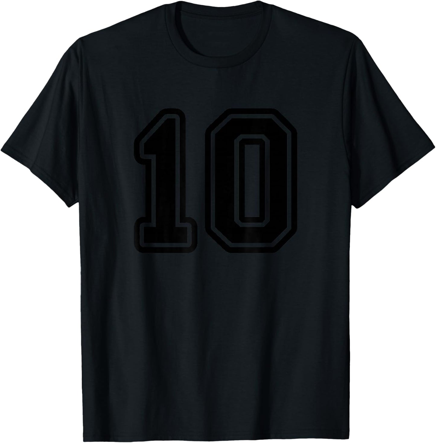 Number #10 Black Sport Varsity Number 10 T-Shirt - T-Shirt | Black