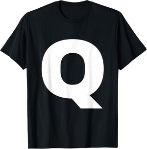 Bold Letter Q - Alphabet Characters Big Font Capital Letters T-Shirt - T-Shirt | Black