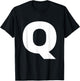 Bold Letter Q - Alphabet Characters Big Font Capital Letters T-Shirt - T-Shirt | Black