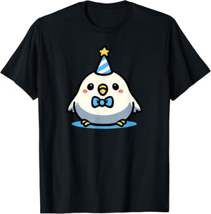 Kawaii Party Budgie Art Cute Parakeet Doodle T-Shirt - T-Shirt | Black