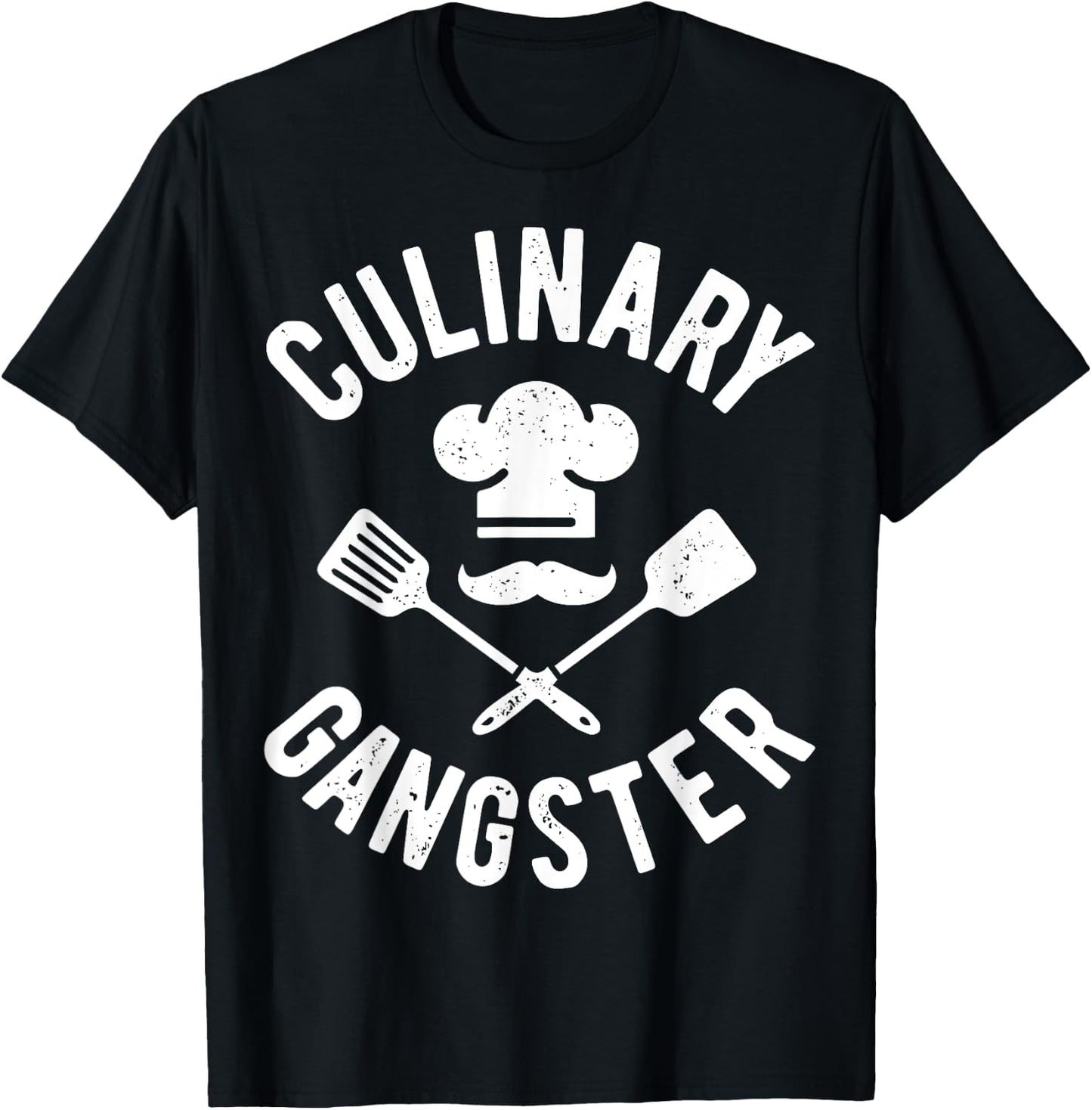 Chef Culinary Gangster Men Women Cook Cooking Hat Vintage T-Shirt - T-Shirt | Black