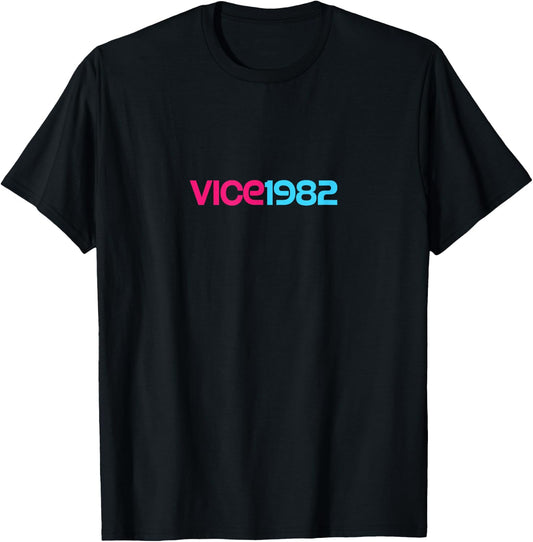 Vice1982: Miami Retro 1980er T-Shirt - T-Shirt | Black