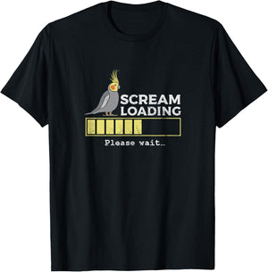 Scream Loading Cockatiel Cockatoo Quarrion Weiro Bird Grunge T-Shirt - T-Shirt | Black