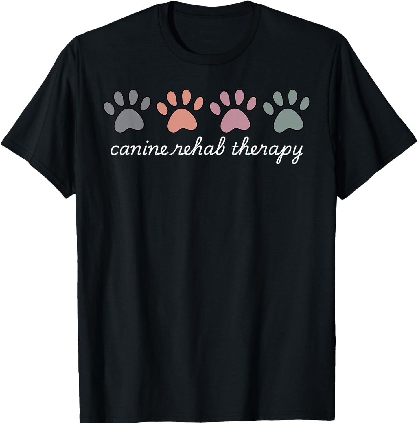 Retro Canine Rehab Therapist Vet Med Animal Lover T-Shirt - T-Shirt | Black