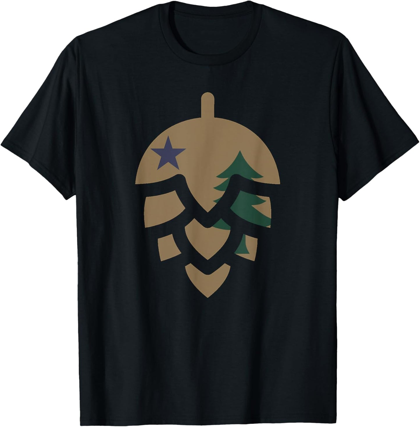 1901 Historic Maine State Flag - Craft Beer Hops T-Shirt - T-Shirt | Black
