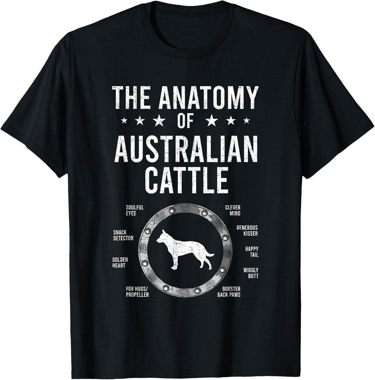 Anatomy of Australian Cattle Dog Lover T-Shirt - T-Shirt | Black