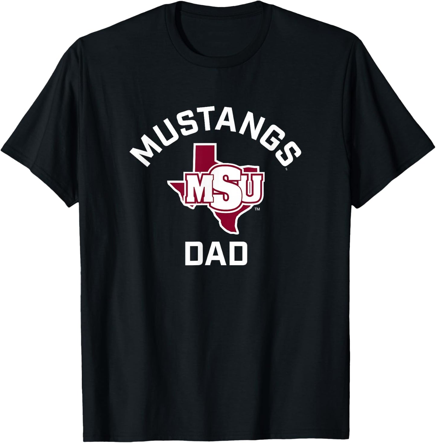 Midwestern State University Mustangs Arched Dad T-Shirt - T-Shirt | Black