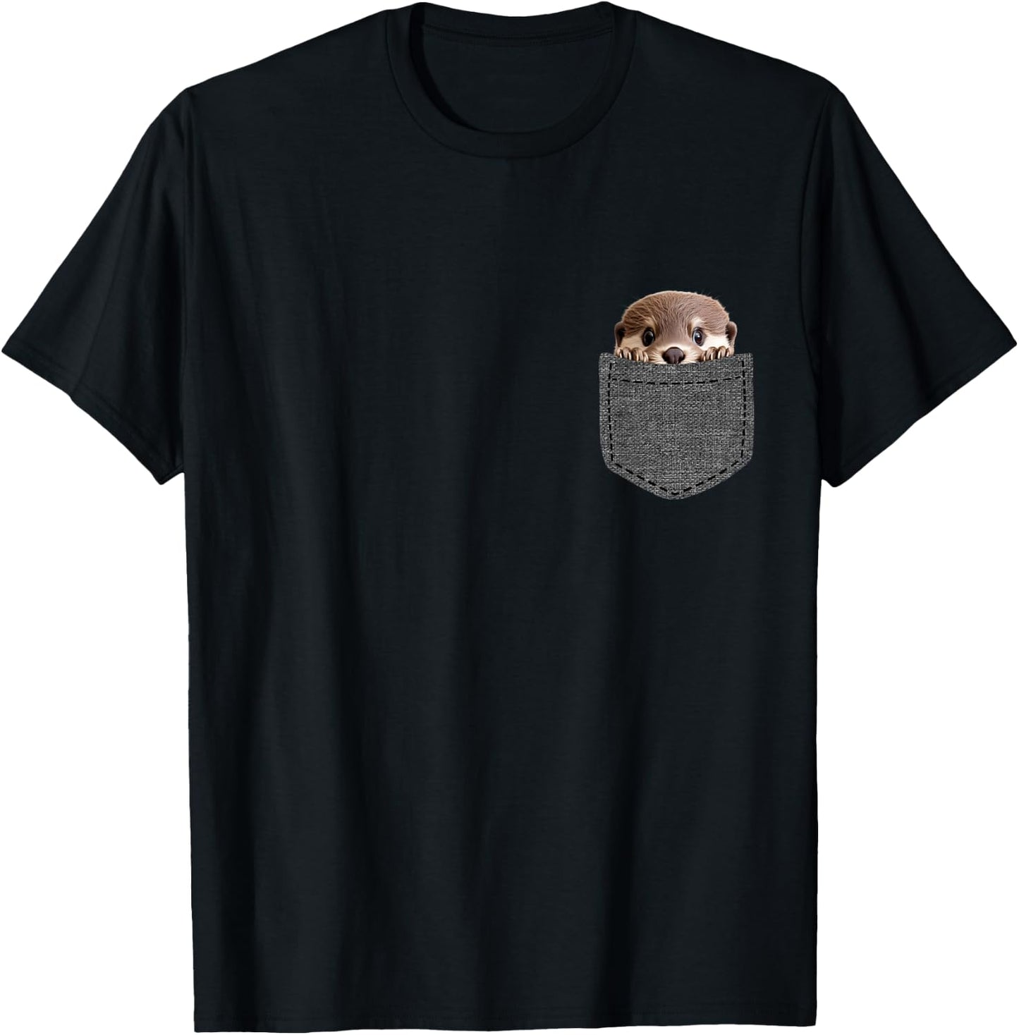 Otter in Pocket T-Shirt - T-Shirt | Black