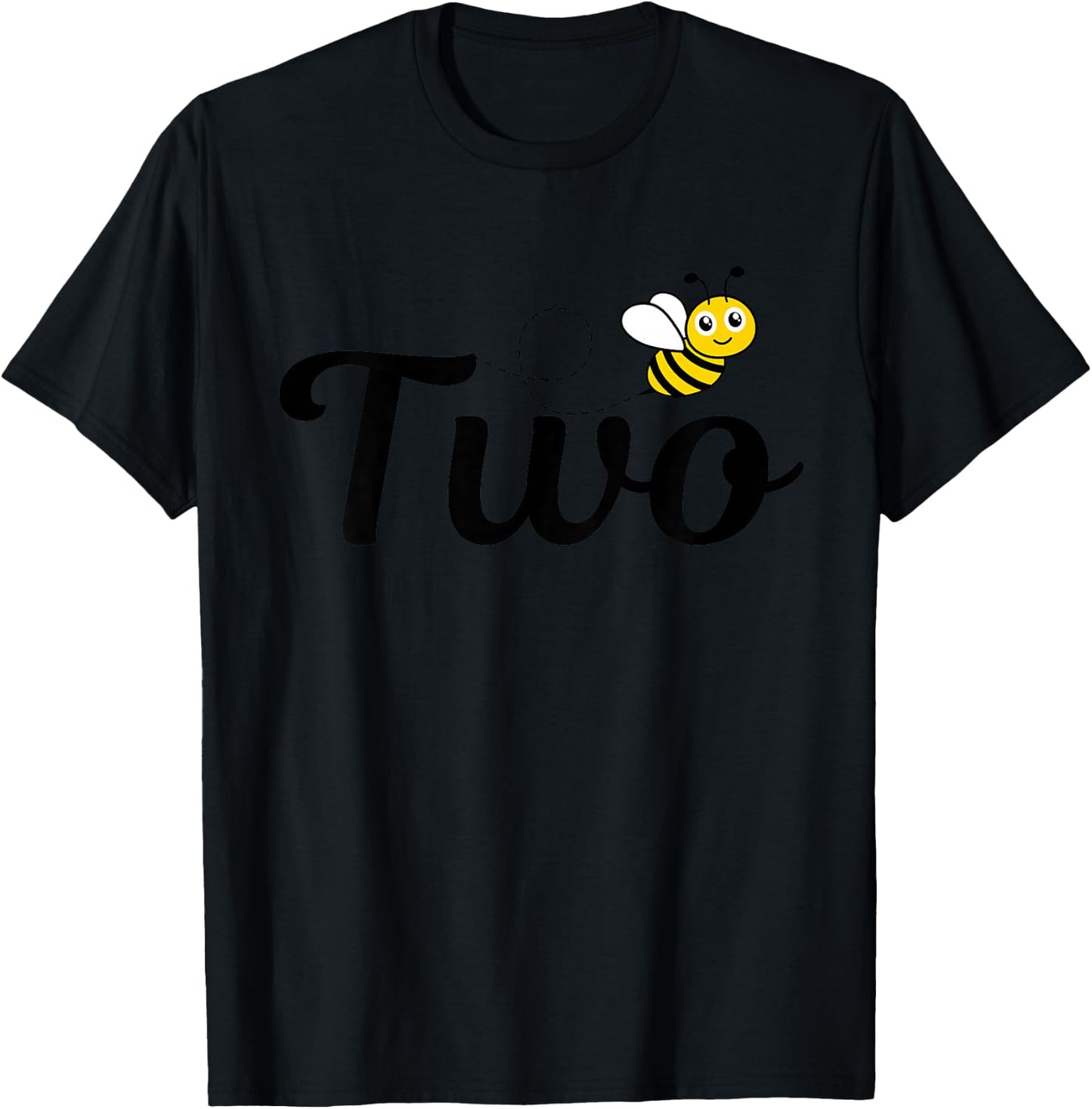 Kids Bee Two 2 Year Old Girl Bee Themed 2nd Birthday Kids Bee-day T-Shirt - T-Shirt | Black