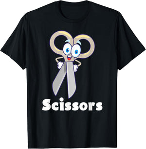 Funny Scissors Paper Rock Halloween Costumes Group Family T-Shirt - T-Shirt | Black