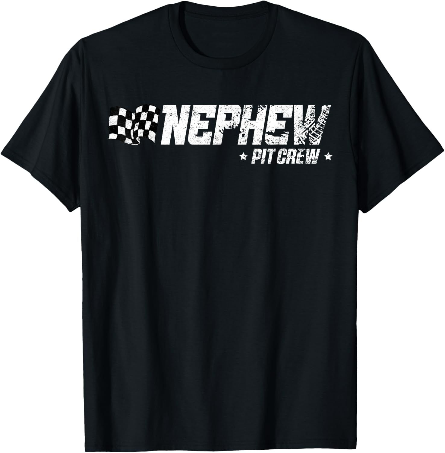 Nephew Pit Crew Race Car Birthday Family Racing T-Shirt - T-Shirt | Black