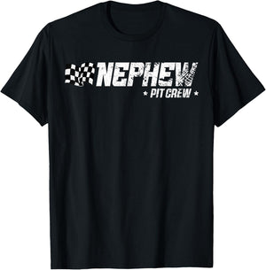 Nephew Pit Crew Race Car Birthday Family Racing T-Shirt - T-Shirt | Black