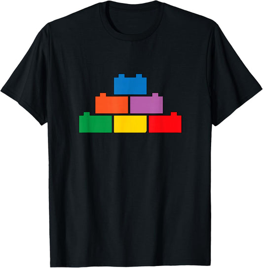 Brick Builder Funny Building Blocks for Boys , Black, S T-Shirt - T-Shirt | Black