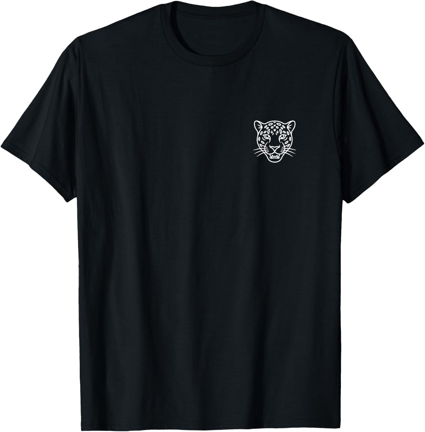 Jaguar Minimalist Badge Patch Line Art T-Shirt - T-Shirt | Black