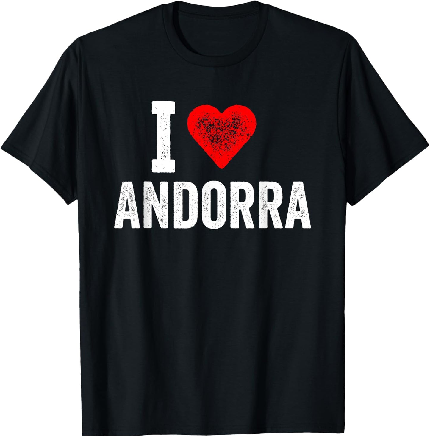 Design amusant rétro I Love Andorra avec un cœur rouge T-Shirt - T-Shirt | Black