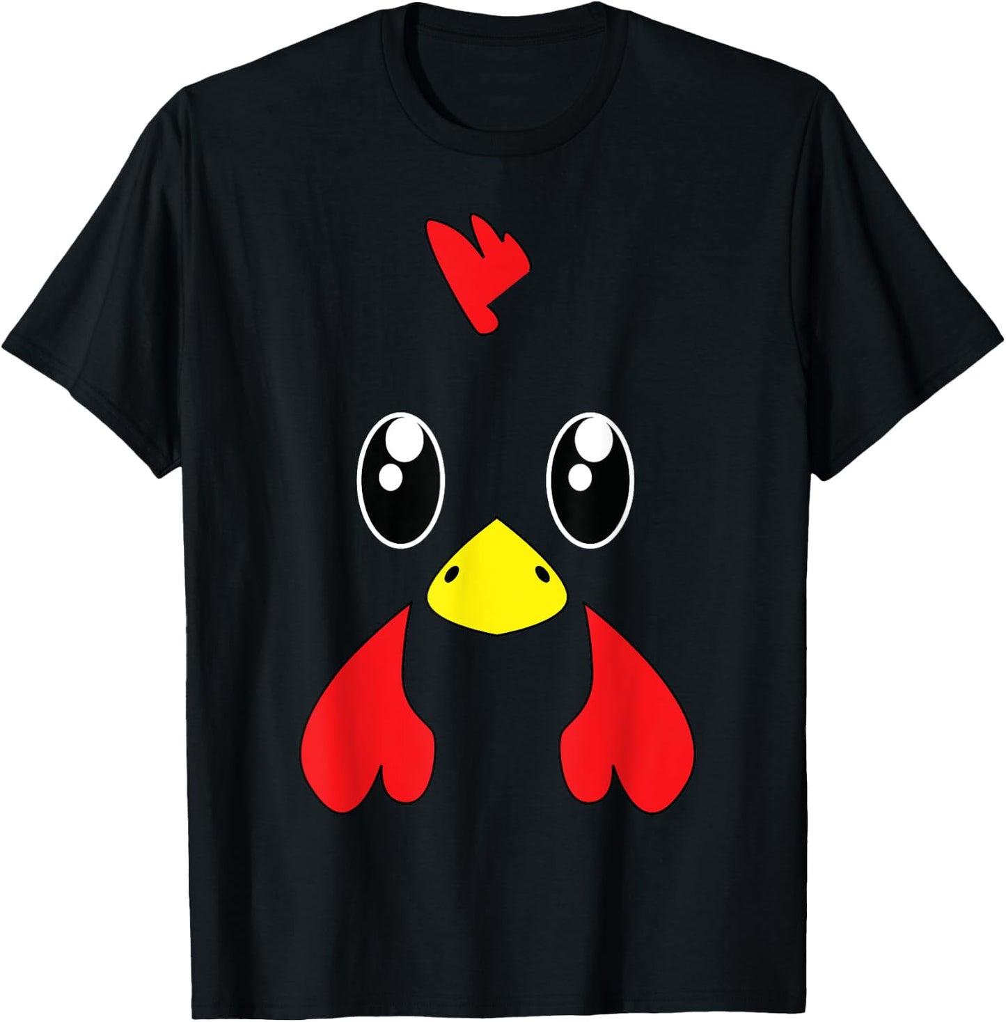Chicken Costume Halloween Chicken Face Rooster Funny T-Shirt - T-Shirt | Black