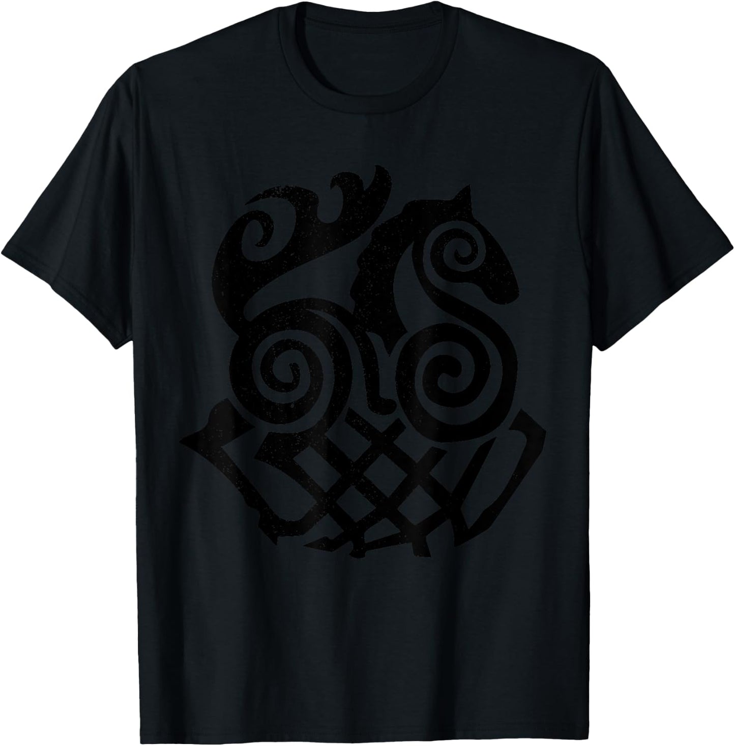 Odin's Horse Sleipnir Viking Nordic Rune Symbol - Black T-Shirt - T-Shirt | Black