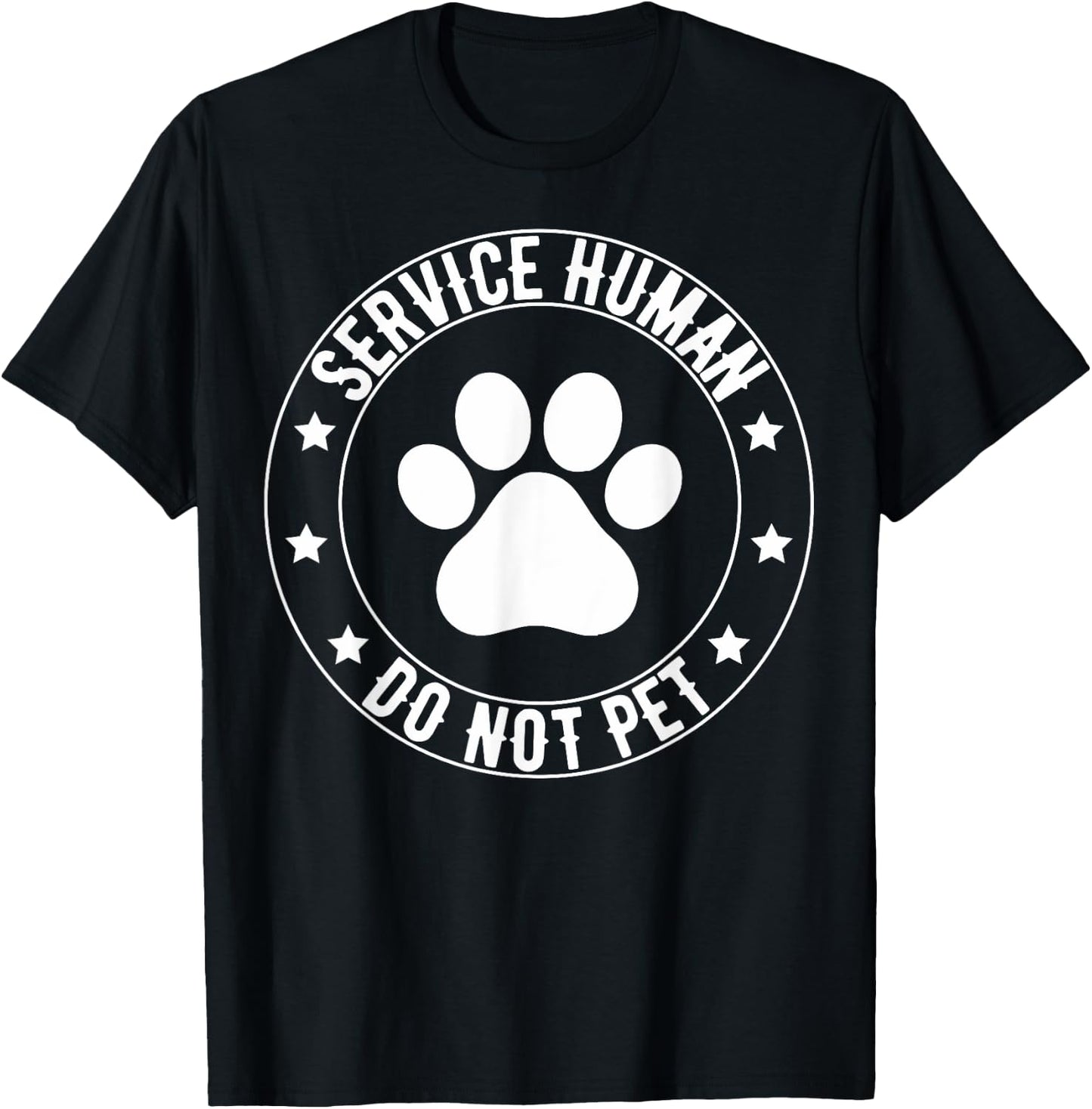 Service Dog Human Do Not Pet Funny Rescue Dog Owner Vintage T-Shirt - T-Shirt | Black