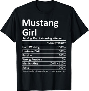 Mustang Girl OK Oklahoma Funny City Home Roots USA Gift Small T-Shirt - T-Shirt | Black