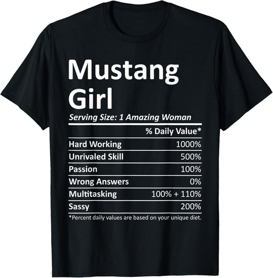 Mustang Girl OK Oklahoma Funny City Home Roots USA Gift Small T-Shirt - T-Shirt | Black