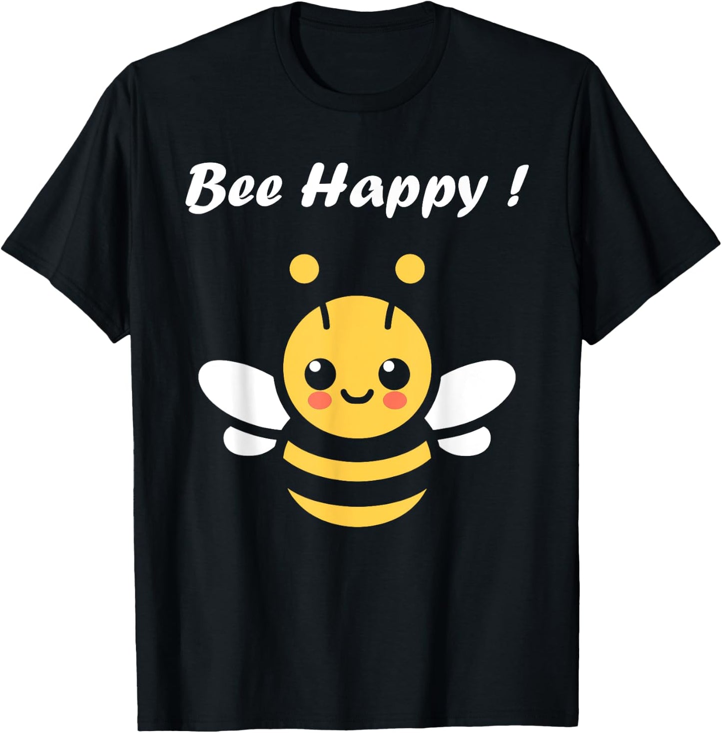 Cute Little Bee Funny Minimalist Bee Happy , Black, S T-Shirt - T-Shirt | Black