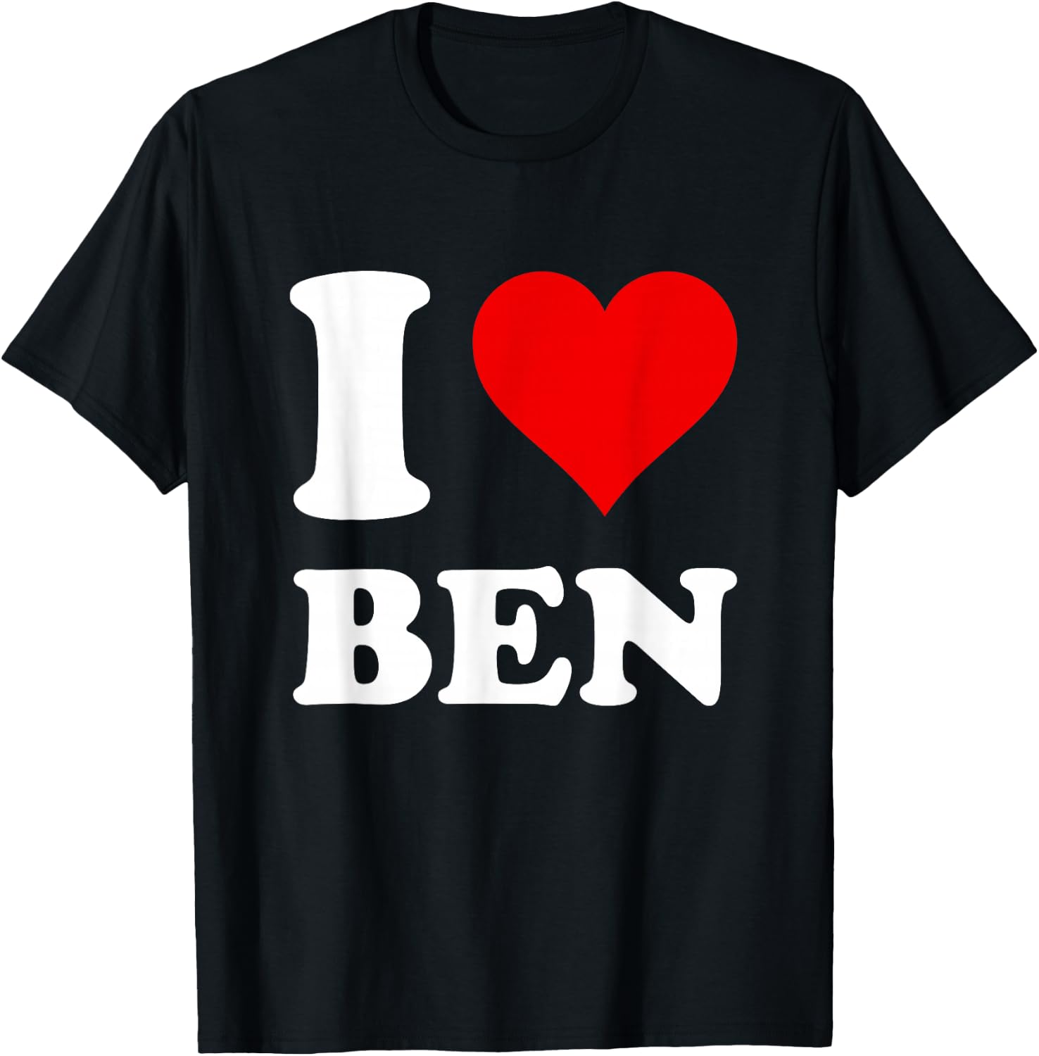 Red Heart Graphic I Love Ben T-Shirt - T-Shirt | Black