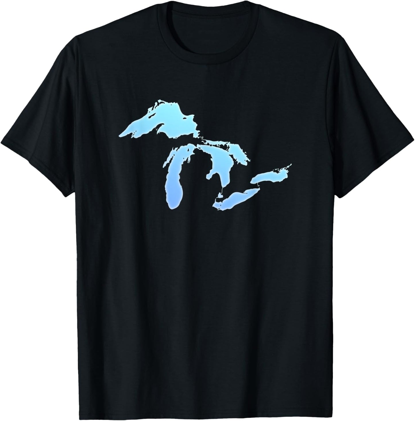 Great Lakes Michigan Wid-West North America Lake Gift T-Shirt - T-Shirt | Black