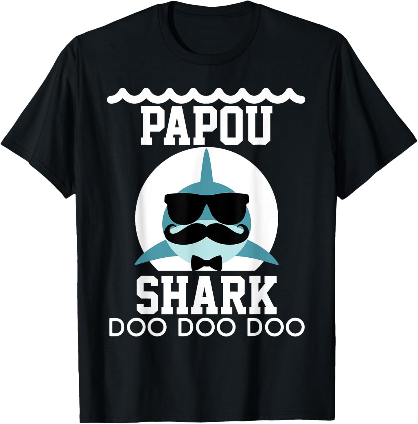 Papou Shark shirt Matching Family Shirts Shark T-Shirt - T-Shirt | Black