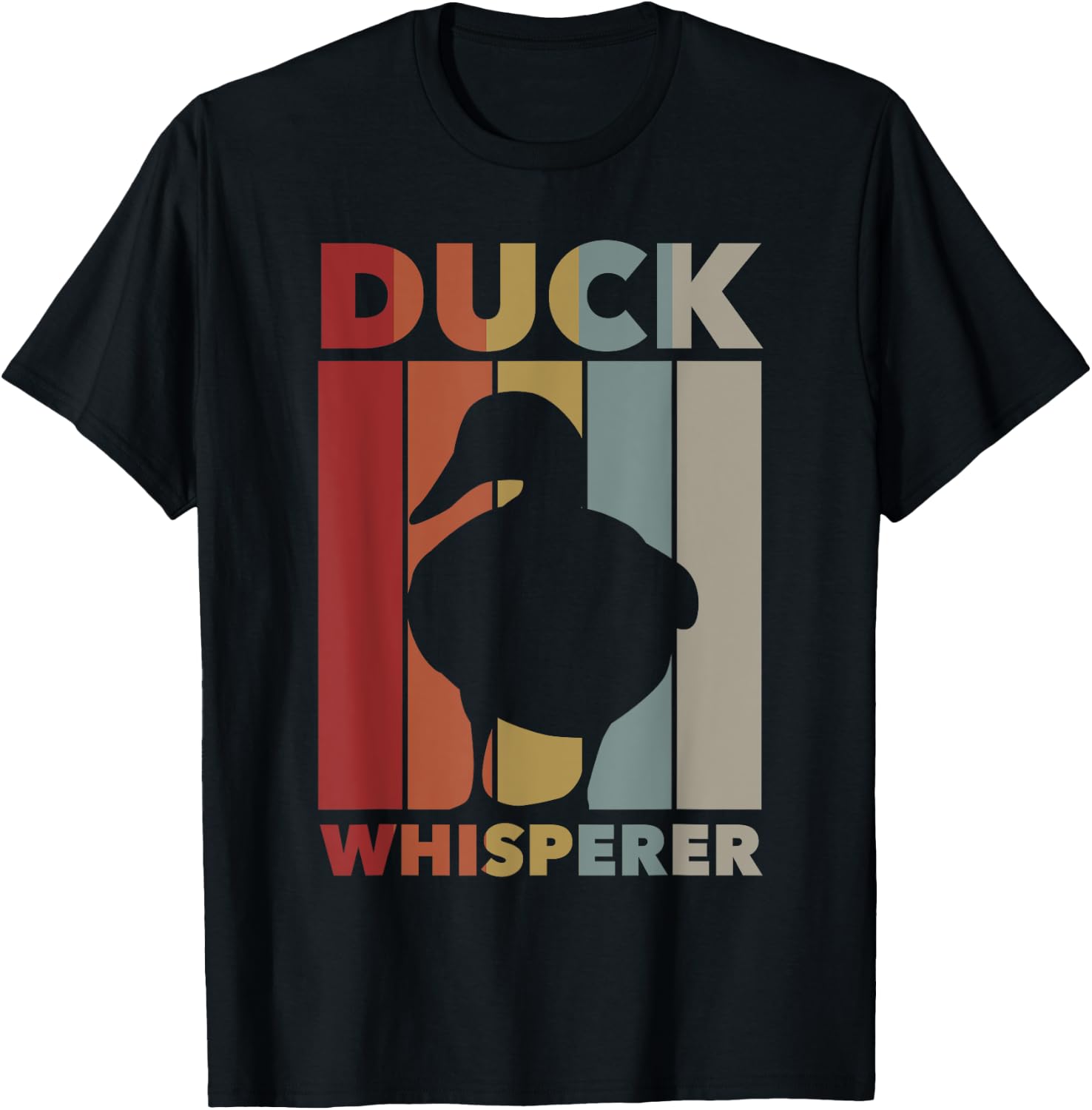 Retro Duck Water Bird - Vintage Duck Whisperer T-Shirt - T-Shirt | Black