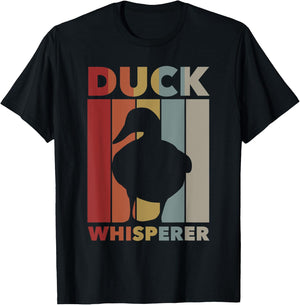 Retro Duck Water Bird - Vintage Duck Whisperer T-Shirt - T-Shirt | Black