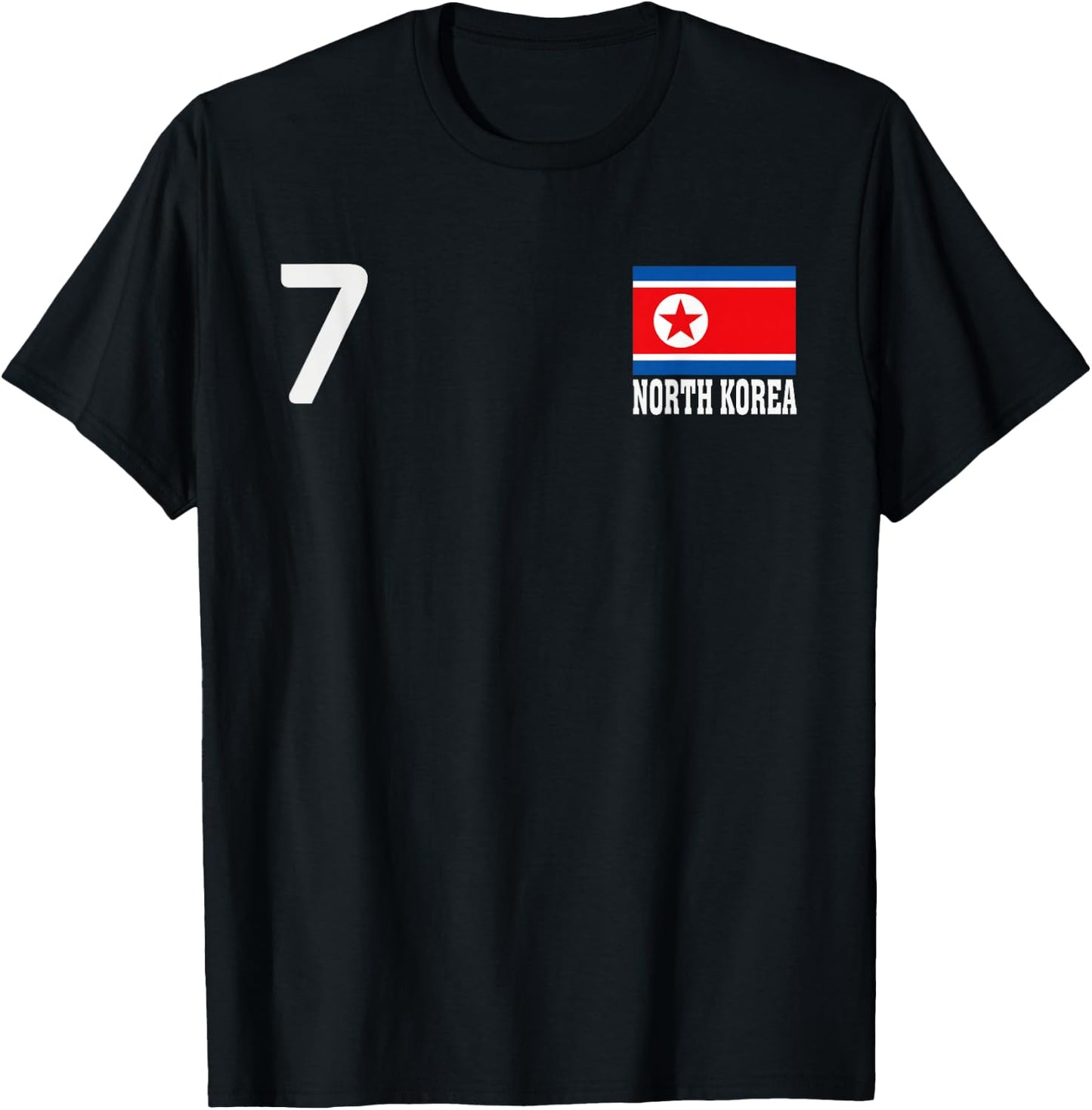 North Korea 7 National Flag Country Pride Heritage T-Shirt - T-Shirt | Black