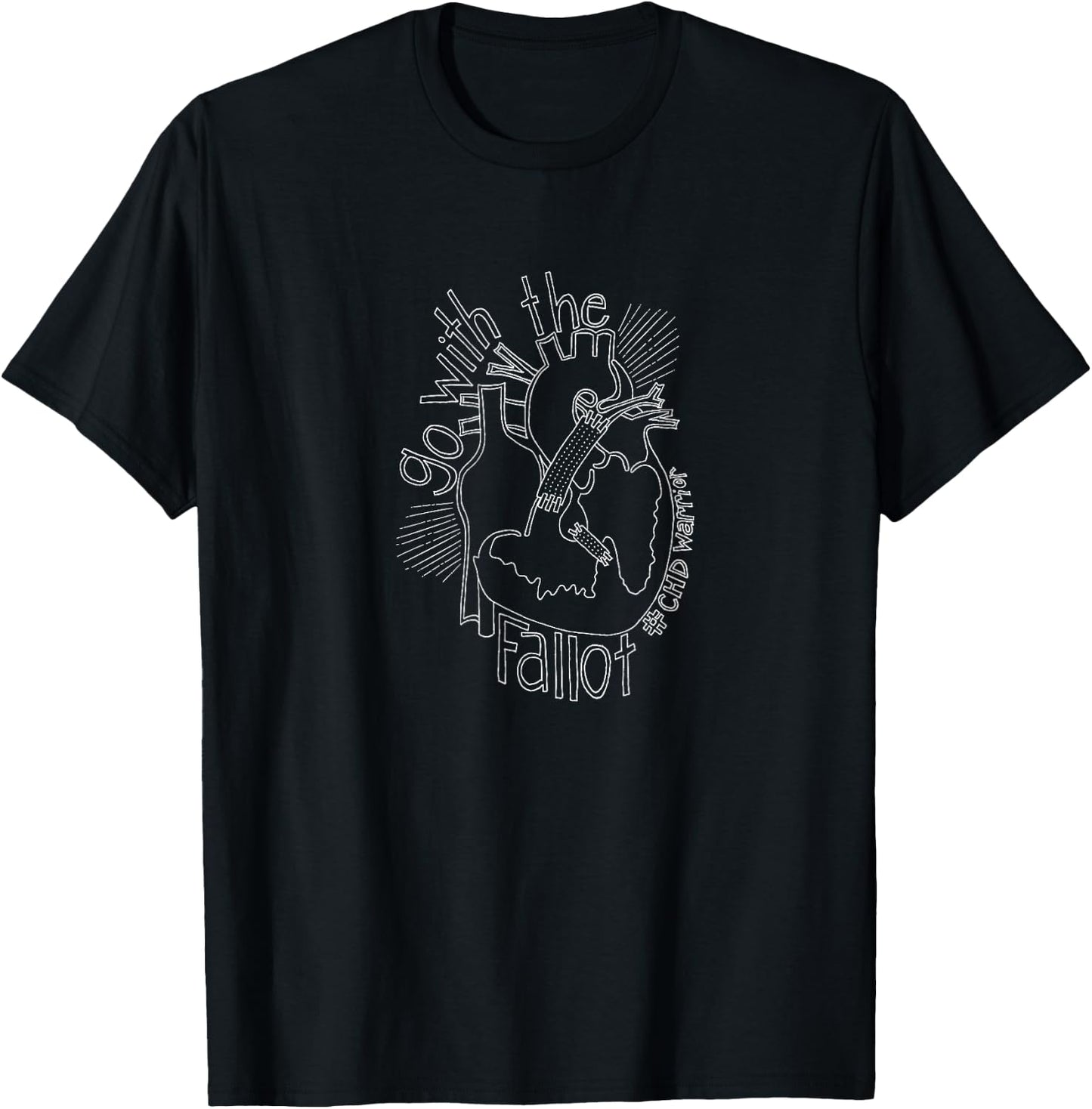 CHD Awareness - TOF - Heart Shirt - Go with the Fallot T-Shirt - T-Shirt | Black