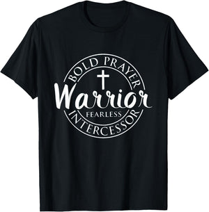 Prayer Warrior Black -Adults , Small, Short Sleeve, Religious Theme T-Shirt - T-Shirt | Black