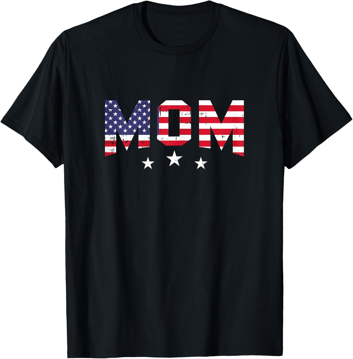 4th Of July Mom Vintage Stars And Stripe Patriotic Mother Women T-Shirt - T-Shirt | Black
