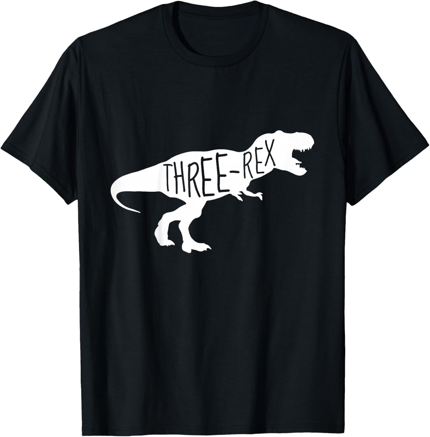 3 Year Old Birthday Girl & Boy Gift Shirt Dinosaur Three Rex T-Shirt - T-Shirt | Black