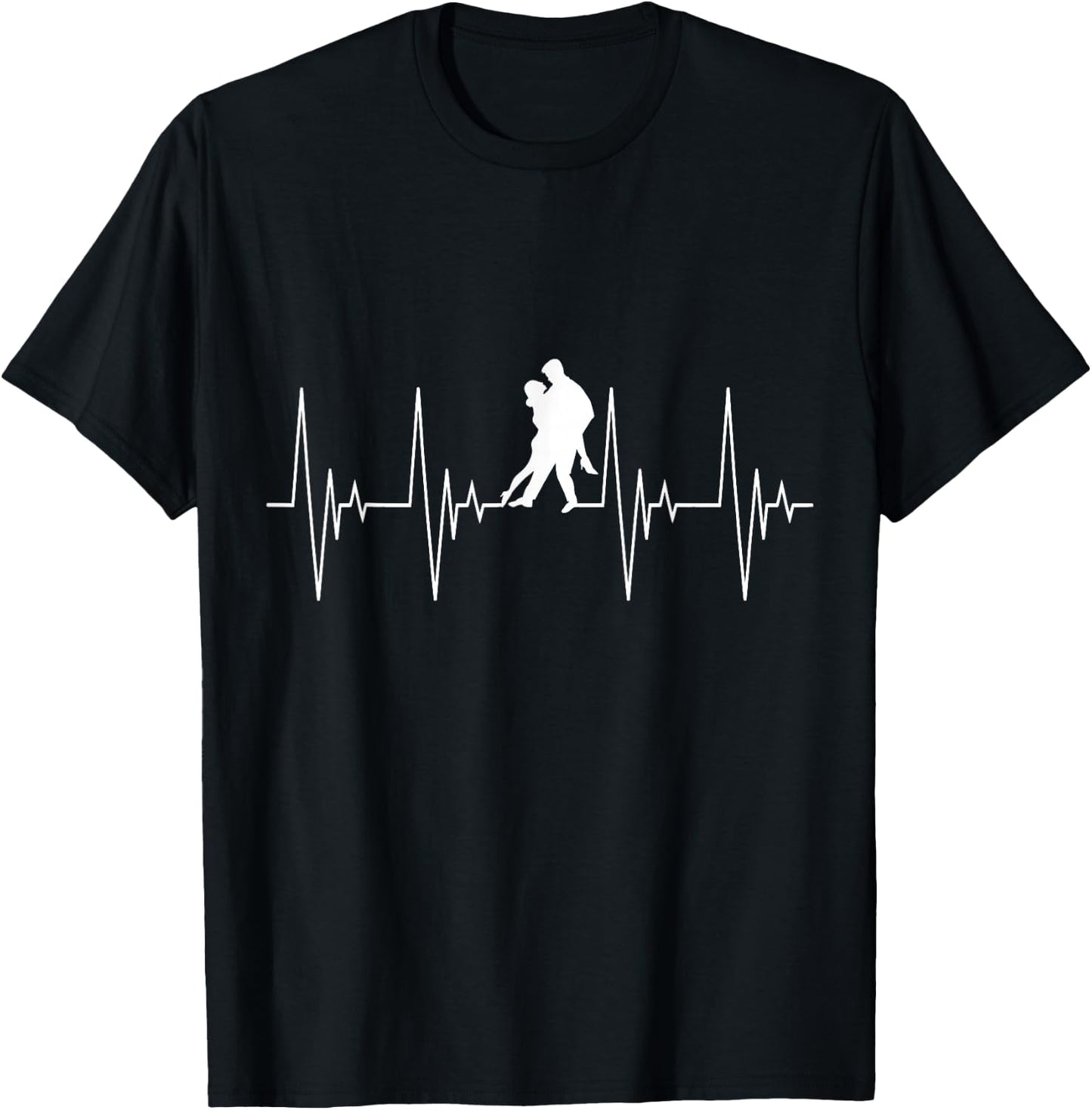 Tango Couple Dance Heartbeat ECG Sport , Black, S T-Shirt - T-Shirt | Black