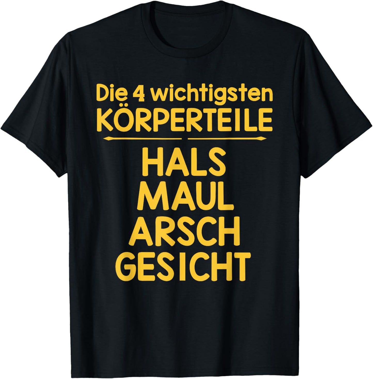 Die 4 wichtigsten Körperteile T-Shirt - T-Shirt | Black