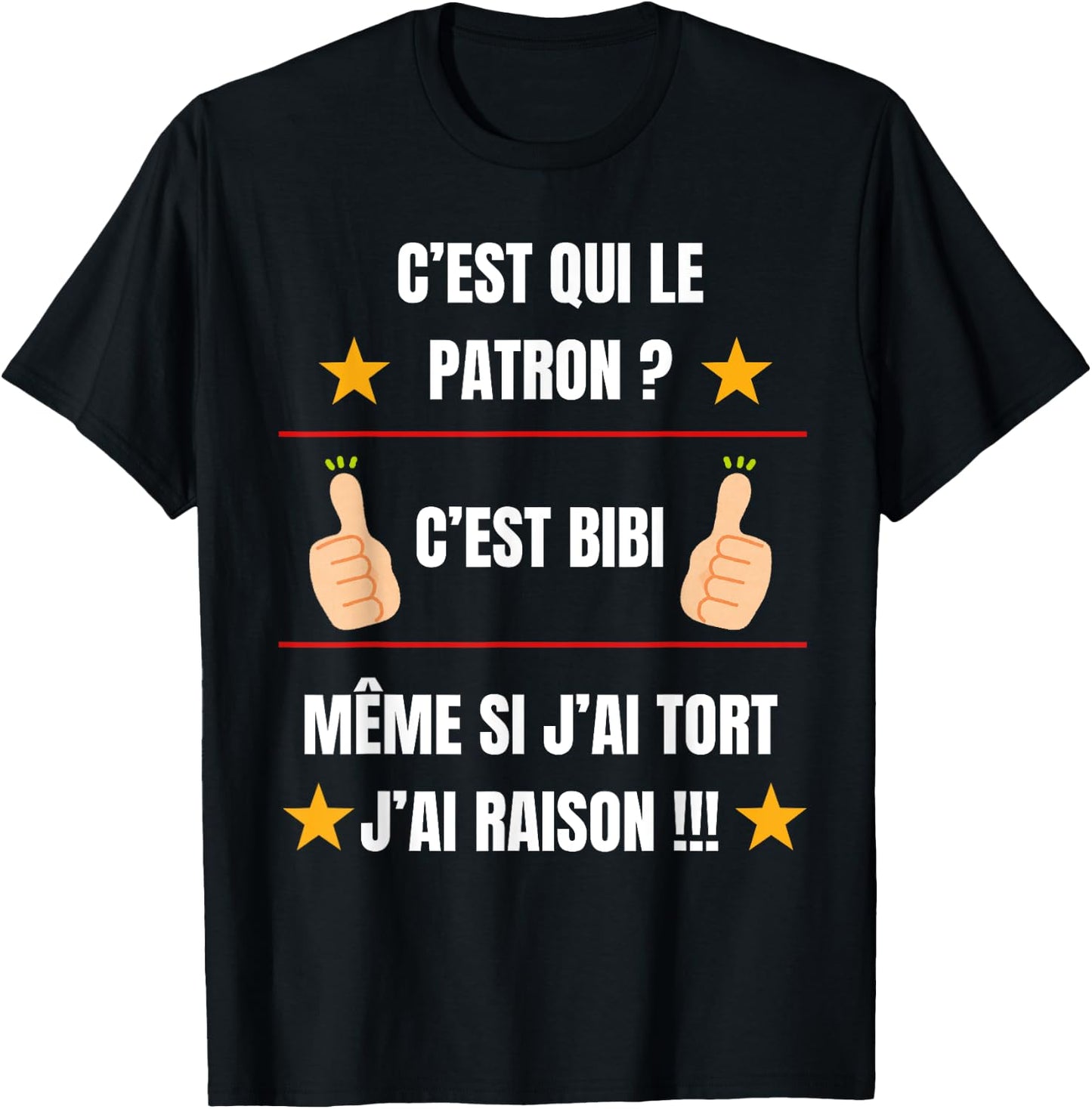 c'est qui le patron , Black, S T-Shirt - T-Shirt | Black