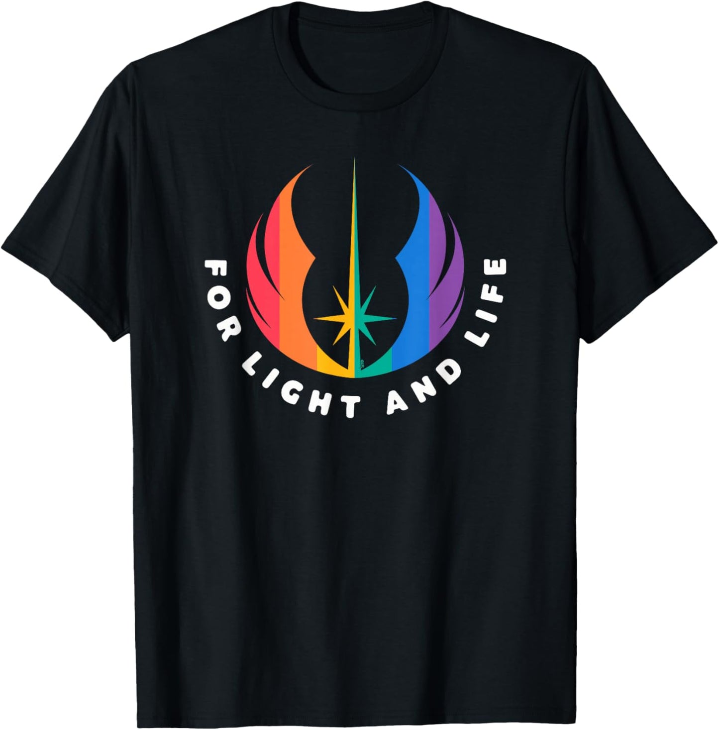 Star Wars Pride Rainbow Jedi Order Symbol For Light and Life T-Shirt - T-Shirt | Black