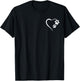 Paw Print Dog Paw Cute Dog Love Heart White Black Dog T-Shirt - T-Shirt | Black