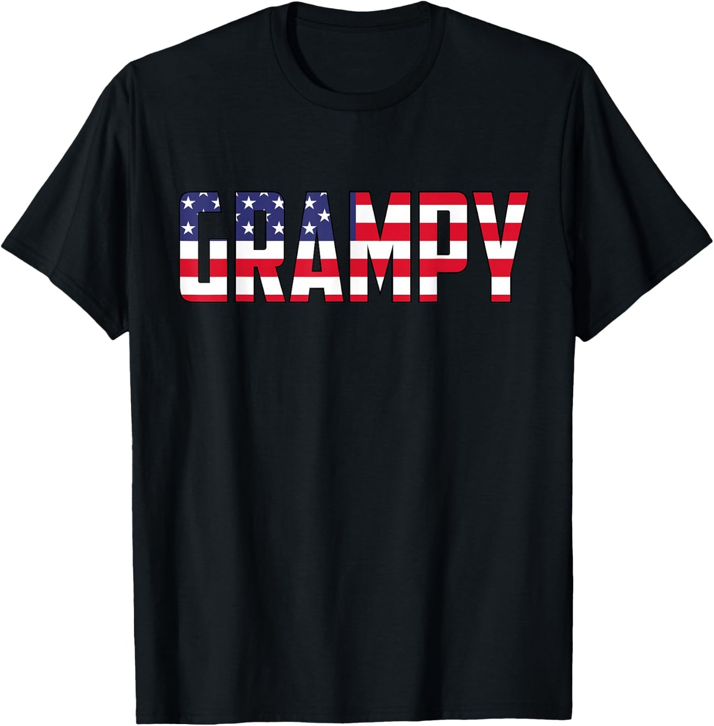 Grampy 4th of July USA American Flag Grandpa T-Shirt - T-Shirt | Black
