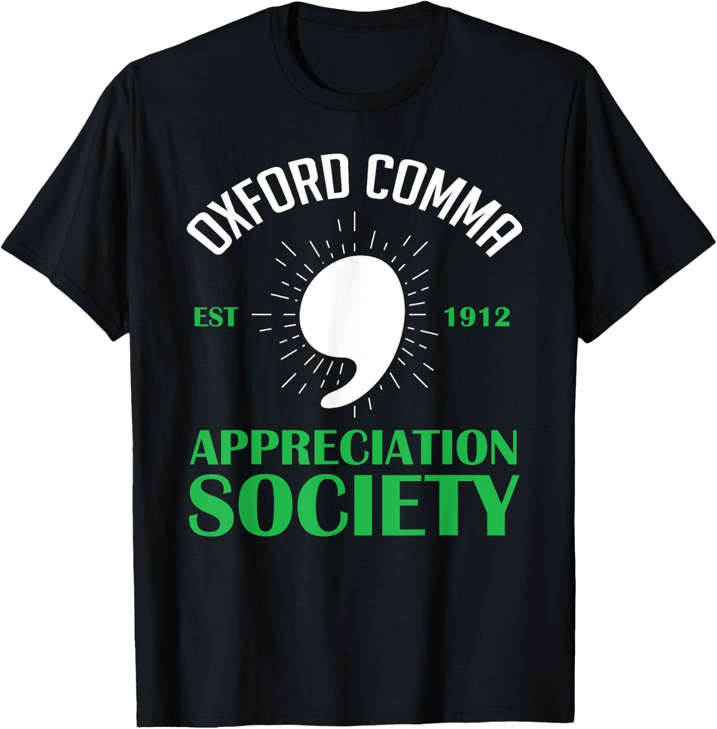 Oxford-Comma Est 1912 Appreciation Society T-Shirt - T-Shirt | Black